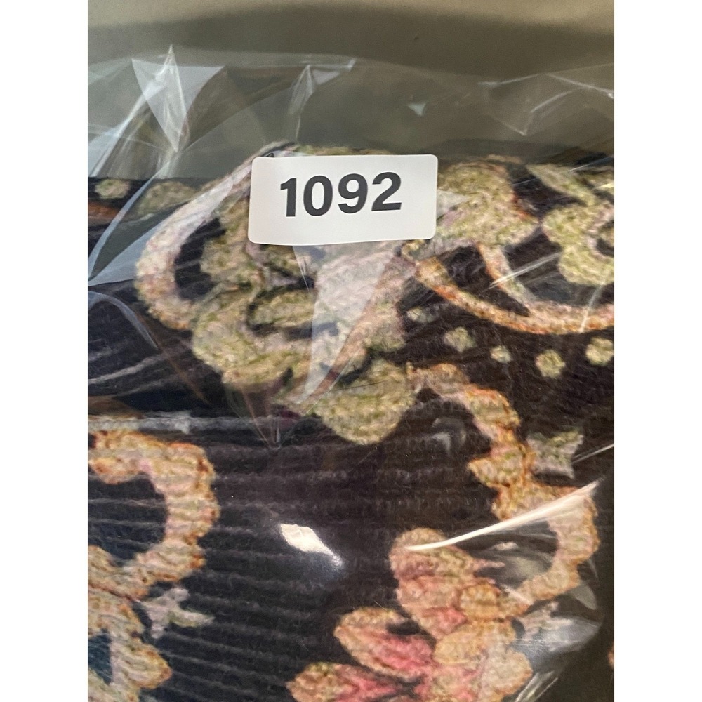 Women Tapestry Floral Mock Neck Sweater 2XL Black Knit Pullover Whimsigoth - Picture 9 of 9